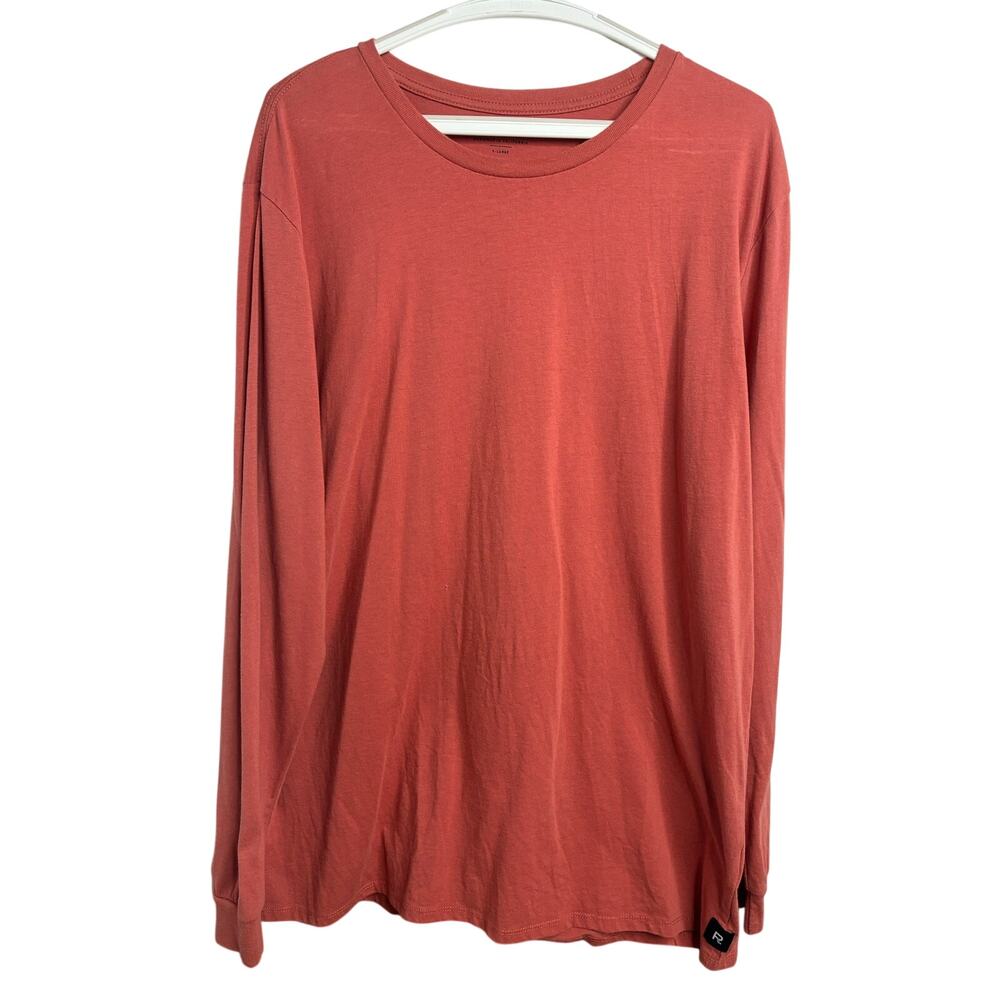 Richer Poorer Men's Long Sleeve Cotton Blend Crewneck Tee XL Burnt Orange